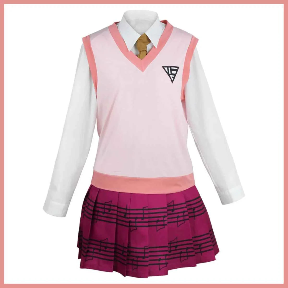 Anime Game Kaede Akamatsu Cosplay Costume Korean Style Pink School Uniform Vest Gingham Wig Woman Sexy Carnival Party Suit