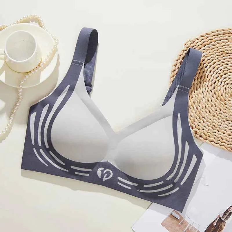 Plus Size Everyday Bra for Woman  Sport Double Support Seamless Brassiere Top No-trace Push Up Bra Padded Fixed Cup Underwear