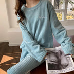 Women's Coral Fleece Pajama Set - Cozy Winter Loungewear
