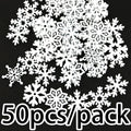 (50 Pieces/pack) 23mm Christmas Snowflake Wood Chips Colorful Diverse New Year's Holiday Party Window Decoration Props Toys DIY