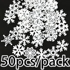(50 Pieces/pack) 23mm Christmas Snowflake Wood Chips Colorful Diverse New Year's Holiday Party Window Decoration Props Toys DIY