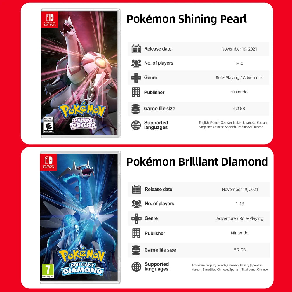 Pokemon Brilliant Diamond - Nintendo Switch Game Deals 100% Official Physical Game Card Genre Action RPG for Switch OLED Lite SS69