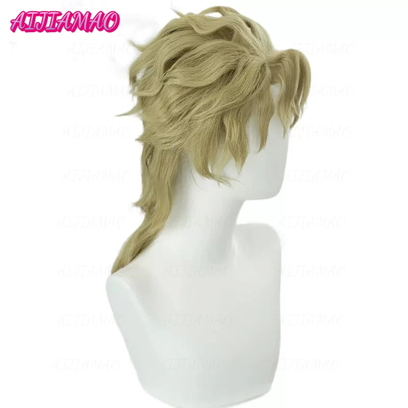 Dio Brando Cosplay Bizarre Adventure Cosplay Men Short Golden Wig Cosplay Anime Cosplay Wig Heat Resistant Synthetic Wigs