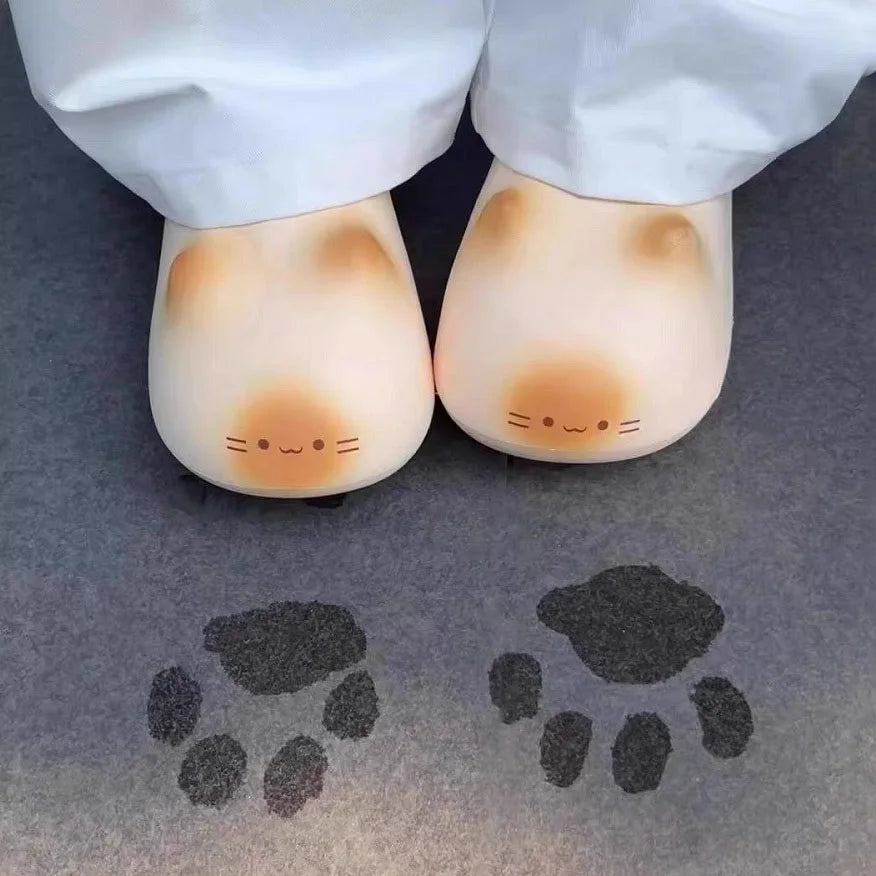 New Adorable Kitty Claw Slippers Women's Home Shoes Non Slip Furry Mules Female Fashion Warm Fluffy Slides Outdoor Cat Slippers