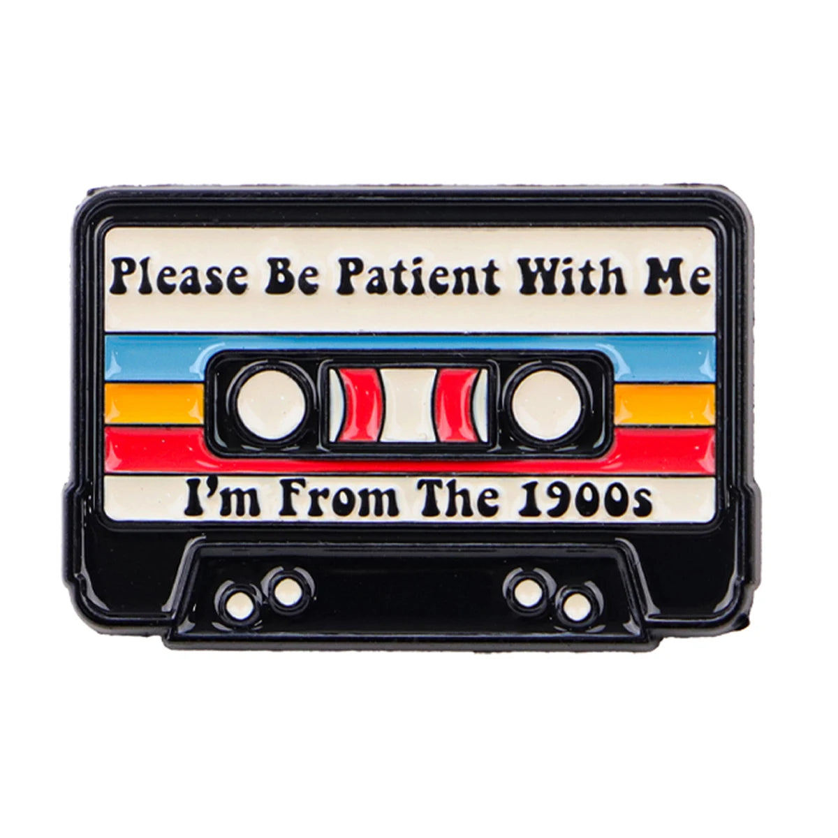 Vintage Cassette Tape Enamel Brooch Pin Retro 80s 90s