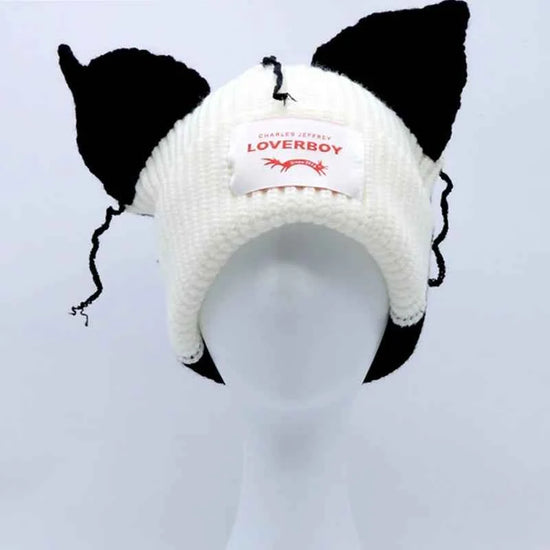 Long fox Ears Knitted Hat Men Women Rabbit Ear Warm Crochet Beanies Kpop Hip Hop Hat Winter Skullies Cap Y2k Christmas Gifty