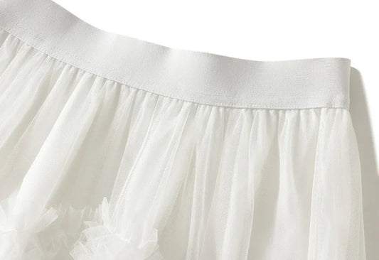 Fashionable Tiered Tulle Maxi Skirt for Women 2024 New Elegant High Street A Line High Waist Mesh Long Skirt Female Pink