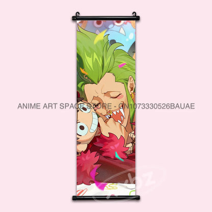 ONE PIECE Hanging Painting Japanese Anime Home Decor Wall Art Luffy Scrolls Pictures Passion Straw Hat Pirates Warm Blood Comics SS69 17.69 hzw26-6 / CHINA / 25x75cm(10x30inch)