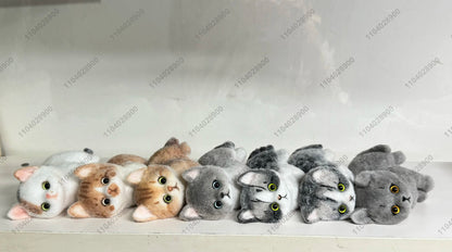 Handmade Kitty Cat Taba Squishy Silicone Fuzzy Kitten Soft Cat Mushy Squeeze Toy Mochi Toy Hand Relax Stress Release Gift Toy SS69