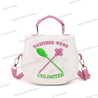 Classic Wicked Change for Good Women Crossbody Bag Fashionable Cartoon Witch's Wand Zipper Shoulder Bag Girl Funny Handbag Gift