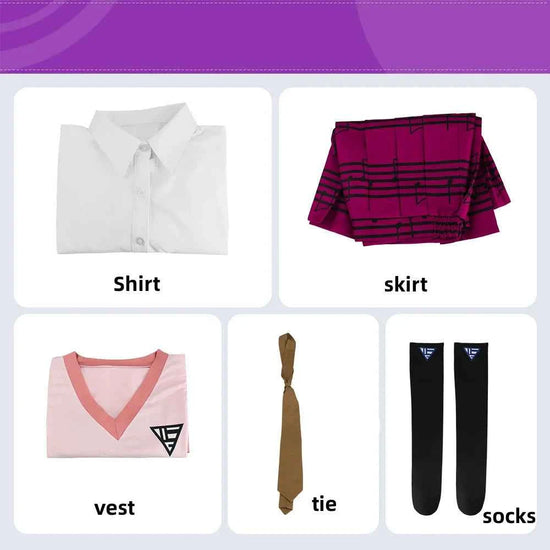Anime Game Kaede Akamatsu Cosplay Costume Korean Style Pink School Uniform Vest Gingham Wig Woman Sexy Carnival Party Suit