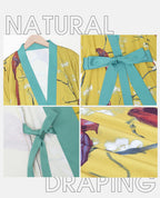 Women's Long Silk Satin Kimono Robe - Lightweight & Soft