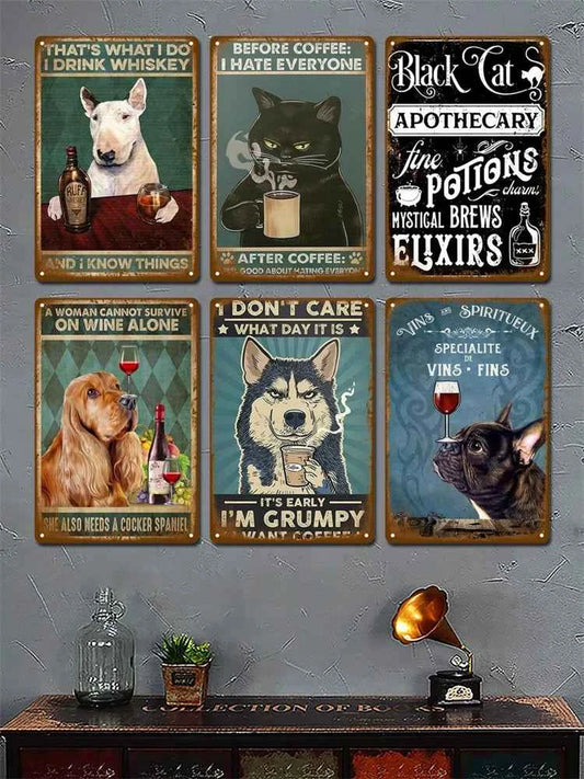 Vintage Tin Sign Home Decor Items Wall Decor Art Wall Mural Room Decoration Items Decor Men Retro Metal Sign Plate Bar Posters