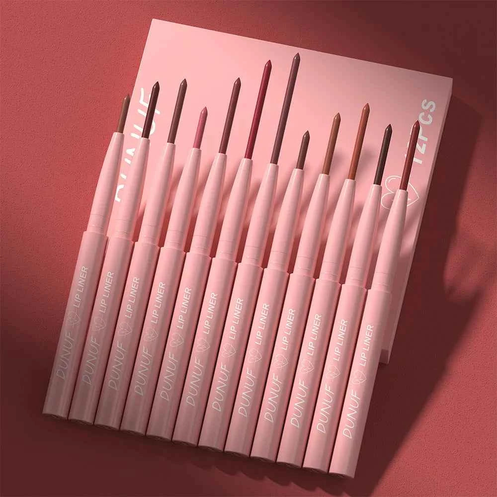 Lip Liner Lipstick Set, Waterproof Matte Durable  Non-sticky Non-transfer, Deep Red, Dusty Rose, Nude, Y2K Makeup Christmas