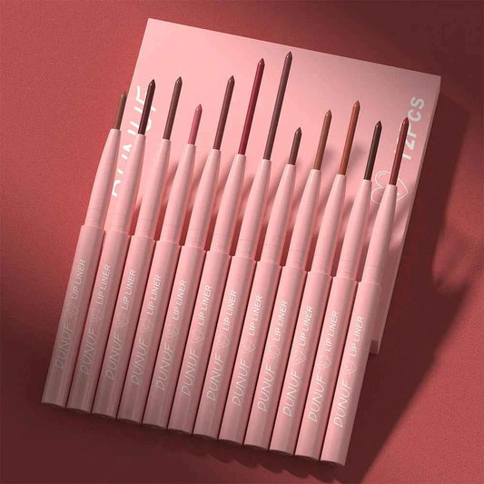 Lip Liner Lipstick Set, Waterproof Matte Durable  Non-sticky Non-transfer, Deep Red, Dusty Rose, Nude, Y2K Makeup Christmas