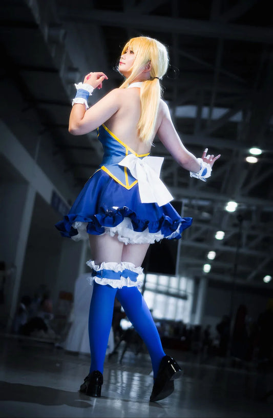 HOLRAN Lucy Heartfilia Cosplay Costume Anime Lolita Dress Set for Women