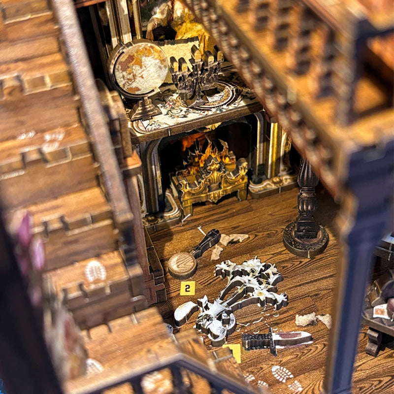 Tinamic DIY Wooden Book Nook Miniature Model Kit