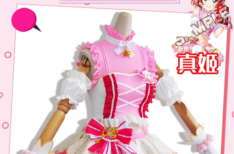 In Stock Anime LoveLive Cat Twin Tail Arcade Game 9 Characters Cosplay Costume Tojo Nozomi Nico Honoka Umi Rin Maki Eli Full Set - SS69