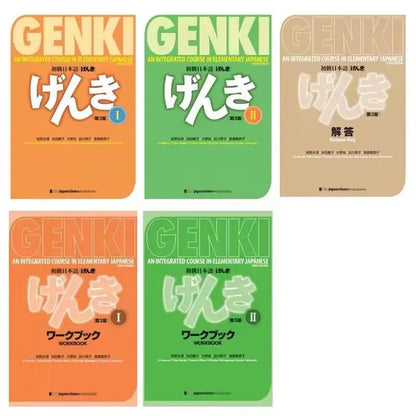 Genki 3rd Edition learn japanese Textbook workbook answer An Integrated Course In Elementary Japanese and english Learning Book SS69