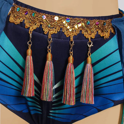 Britney Spears Slave Costume Blue Stage Performance Dance Sexy Dress Bra Shorts Skirts Suit Women Halloween Carnival Party Suit SS69