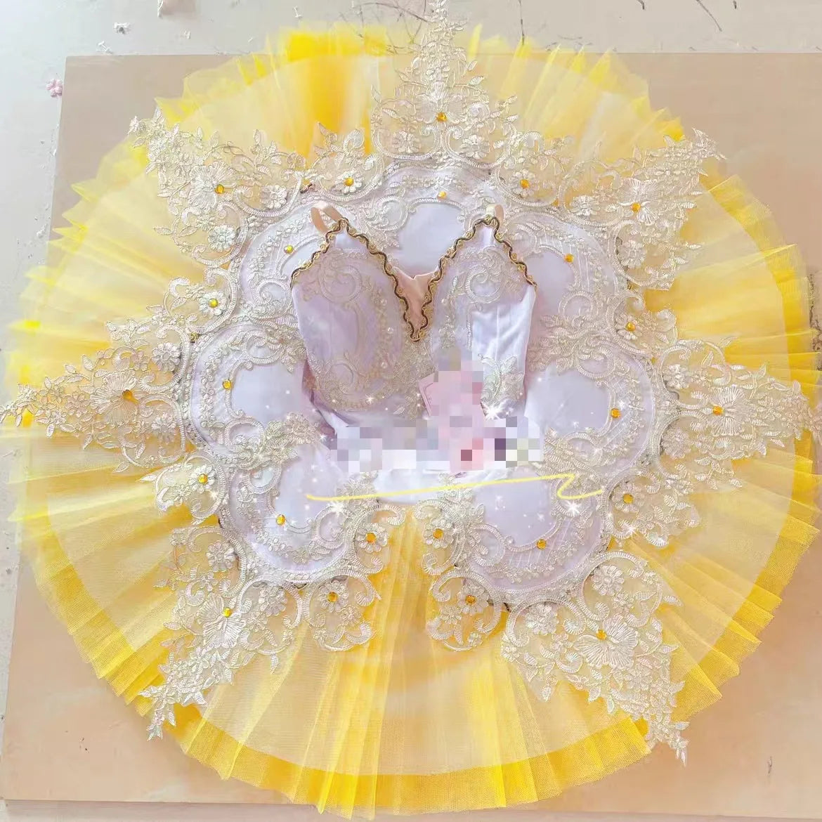 SS69 Girls Ballet Tutu Dress with Hard Mesh Skirt for Dance Performance