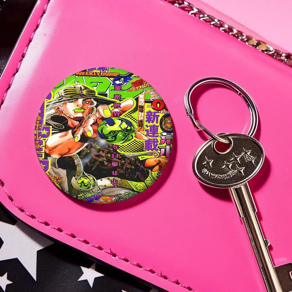 Anime JoJo Bizarre Adventure Soft Button Pin Round Metal Badge Lapel Pin Parts Gift Friends Kid Jewelry