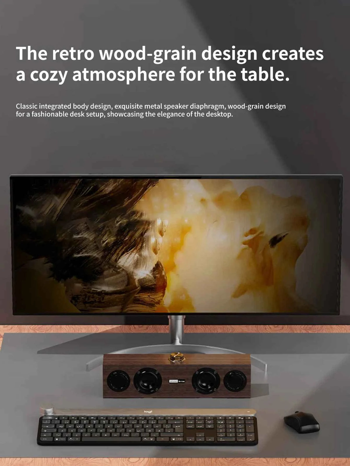 Lenovo C02 Multimedia Speaker Bluetooth Speaker Wired/Bluetooth Dual-Mode Speaker Retro Speaker Universal for Tv, Computer, and Mobile Phone Subwoofer