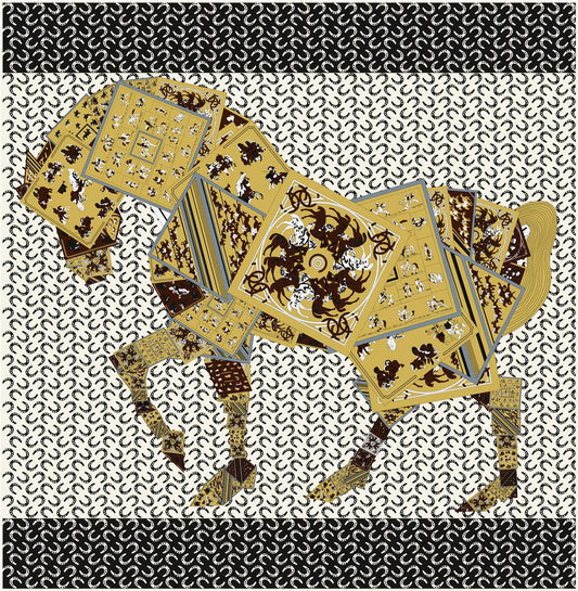 90cm Classic Checkered Horse Brand Square Scarf Women Twill Silk Scarf Shawl Hijab Luxury Bandana Foulard Neckerchief Head Scarf SS69 12.69 2390-21-15