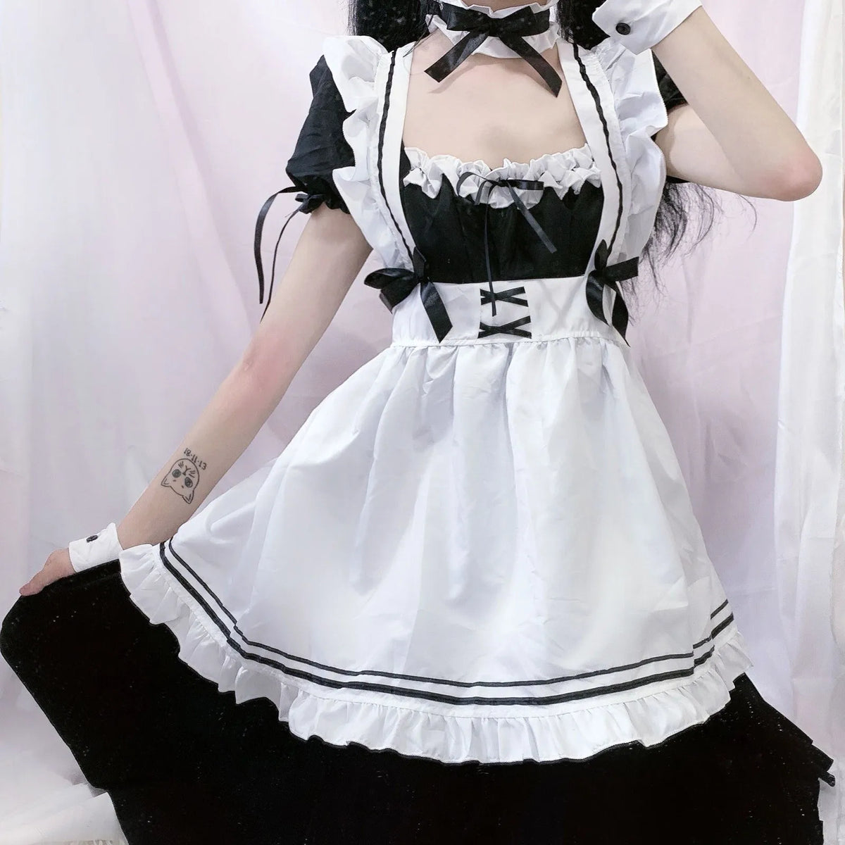 Black Pink Lolita Maid Costumes Cute Girls Women Lovely Maid Cosplay Costume Animation Show Japanese Outfit Dress Clothes S-5XL - SS69