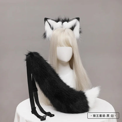 New Red Fox Ear Beast Tail Wolf King Ear Cat Ear Headband Custom COSPLAY Hand Made LOL Golden Fox Ears Anime Hair Accessories