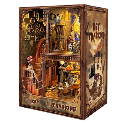 Tinamic DIY Wooden Book Nook Shelf Insert Miniature Model Building Kit
