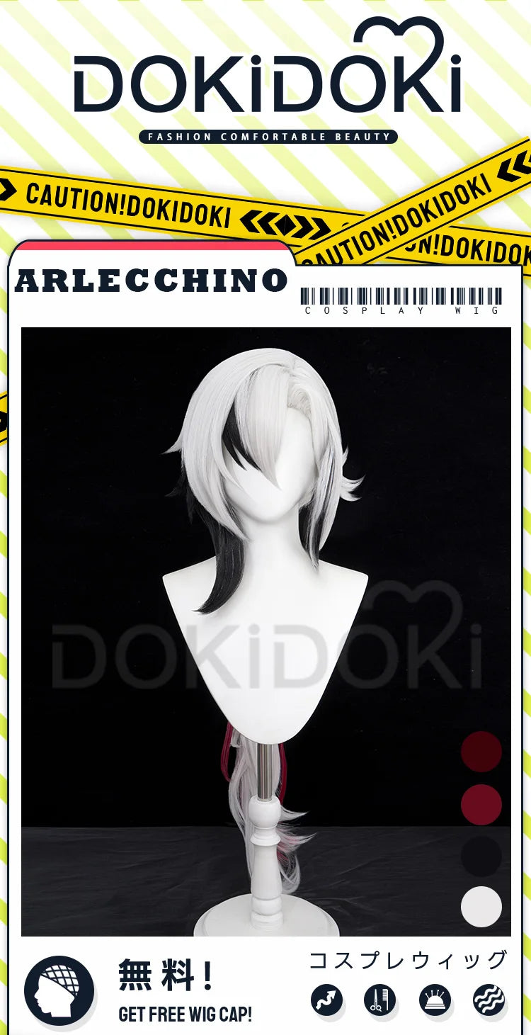 Genshin Impact Arlecchino Cosplay Costume Set with Wig - Polyester - S-2XL