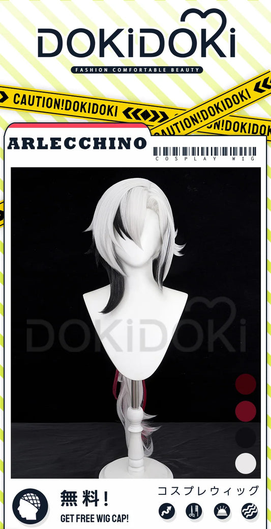 Genshin Impact Arlecchino Cosplay Costume Set with Wig - Polyester - S-2XL