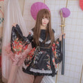 Traditional Japanese Kimono Dress for Women - Printed Pink