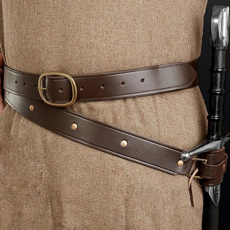 Adjustable PU Leather Sword Holder Belt for Renaissance & LARP