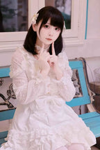 Japanese Liz Dresses Women Autumn New Girl's Sweet Cute Bud Mini Series Mass Production Angel Small Cake Dress Bow Lolita Dress