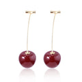 Anime JoJos Bizarre Adventure Earrings Kakyoin Noriaki Cherry Drop Earrings For Women Men Cosplay Ear Clip Jewelry Gift