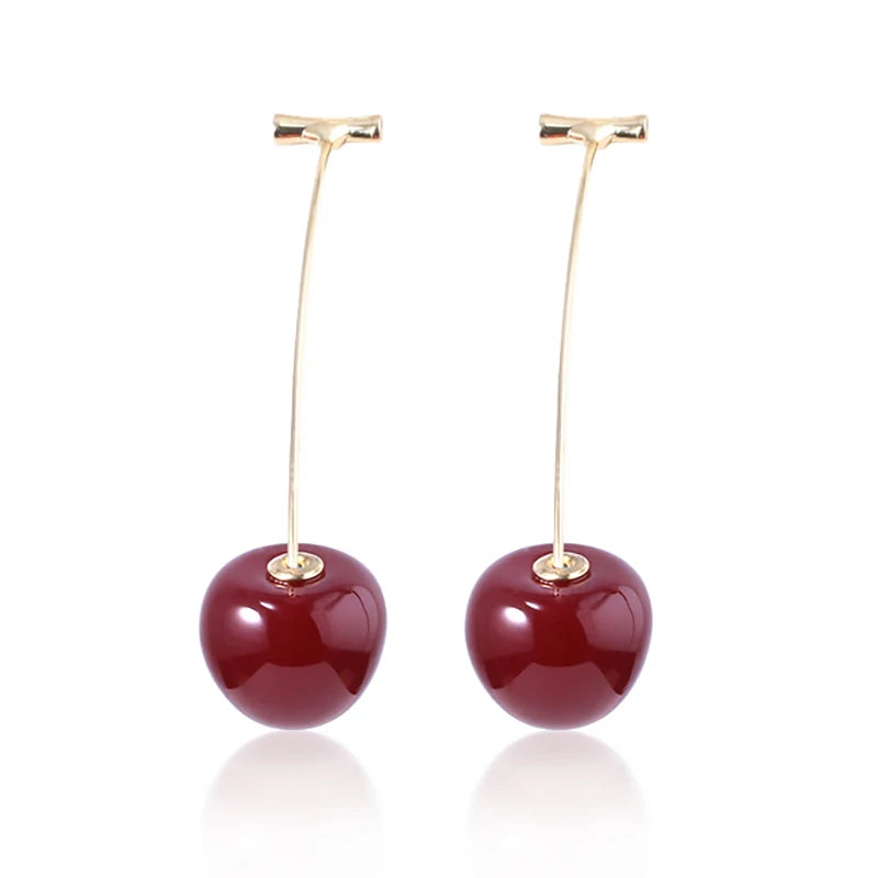 Anime JoJos Bizarre Adventure Earrings Kakyoin Noriaki Cherry Drop Earrings For Women Men Cosplay Ear Clip Jewelry Gift