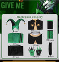 Circus Pierrot Harlequin Clown Cosplay Costume Set for Adults