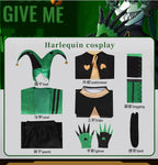 Circus Pierrot Harlequin Clown Cosplay Costume Set for Adults