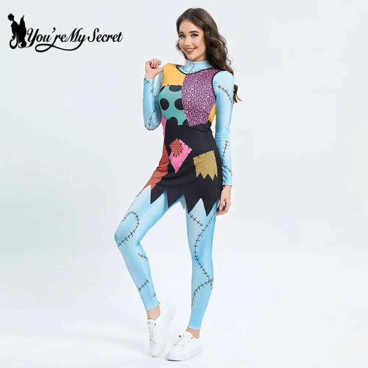 [You're My Secret] Nightmare Christmas Sally Cosplay Costumes Sets Disguise Jumpsuits Carnival Party Zenti Bodysuit Oufits