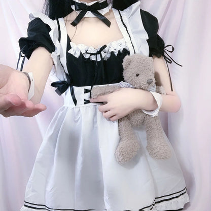 Black Pink Lolita Maid Costumes Cute Girls Women Lovely Maid Cosplay Costume Animation Show Japanese Outfit Dress Clothes S-5XL - SS69