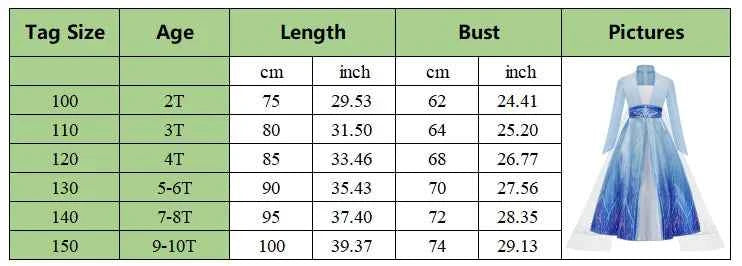 Frozen Elsa Princess Dress Vestidos For Girl Birthday Party Long Sleeve Halloween Cosplay Carnival Clothing Kids Dress For Kids