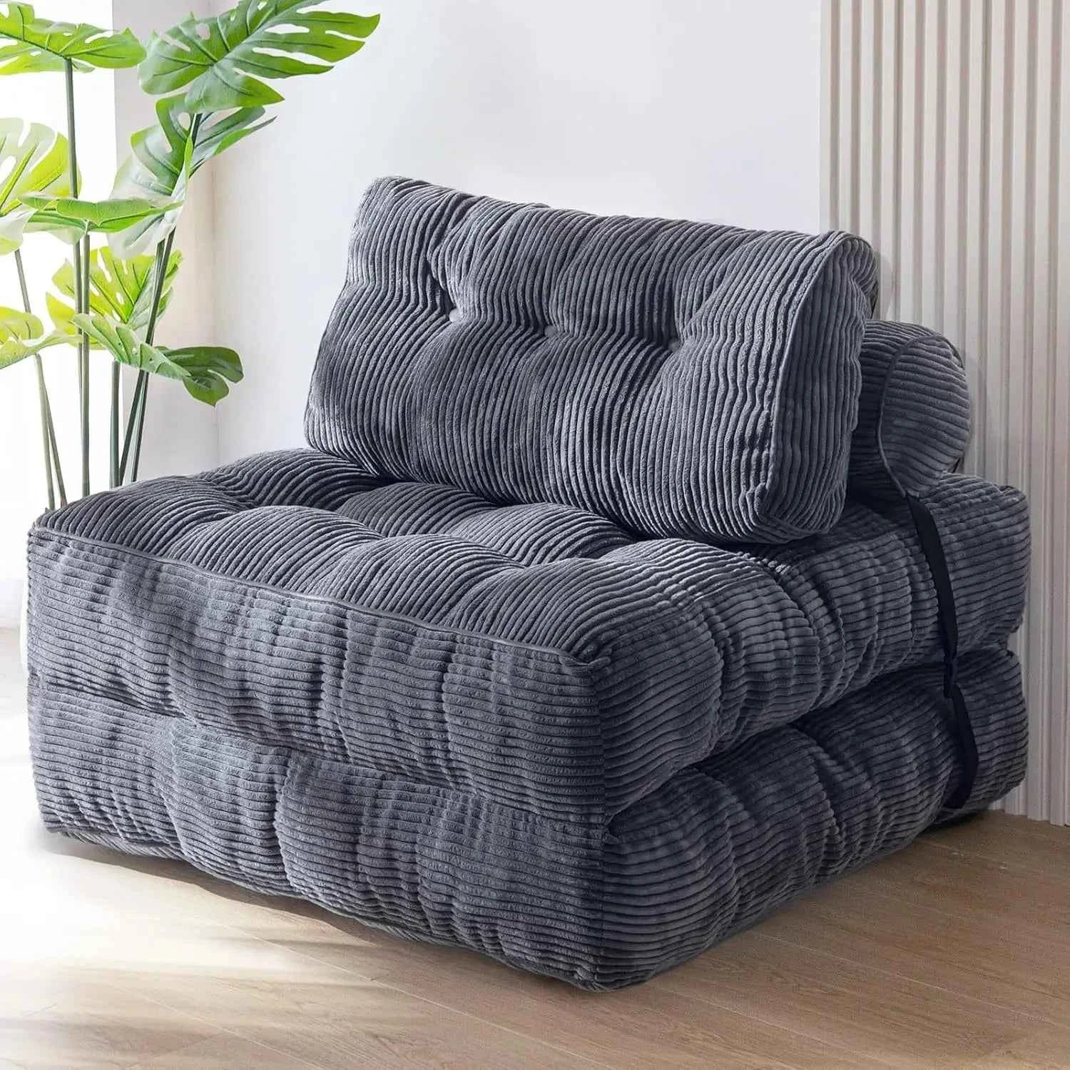 Vacuum Compression Sofa Foldable Simple Fabric Corner Modular Couch Floor Multi Function Nordic Living Room Bedroom Decoration