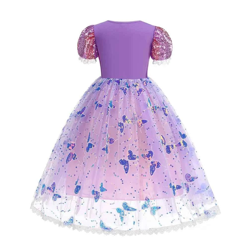 2026 Glowing Rapunzel Costume Girl LED Princess Ball Gown Christmas Light up Tangled Rapunzel Frock Toddler Girl Cosplay Dress