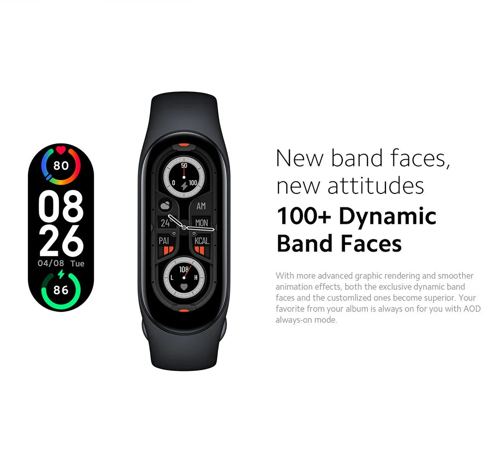 Xiaomi Mi Band 7 Smart Fitness Tracker, 1.62" AMOLED Display, 110+ Sport Modes