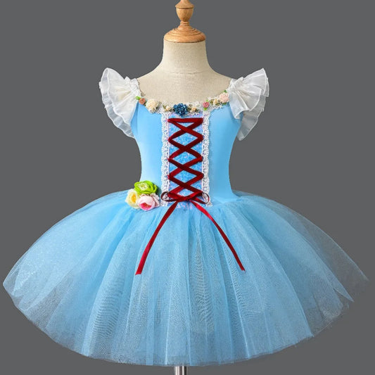 SS69 Girls Ballet Tutu Leotard Princess Performance Dance Dress Polyester