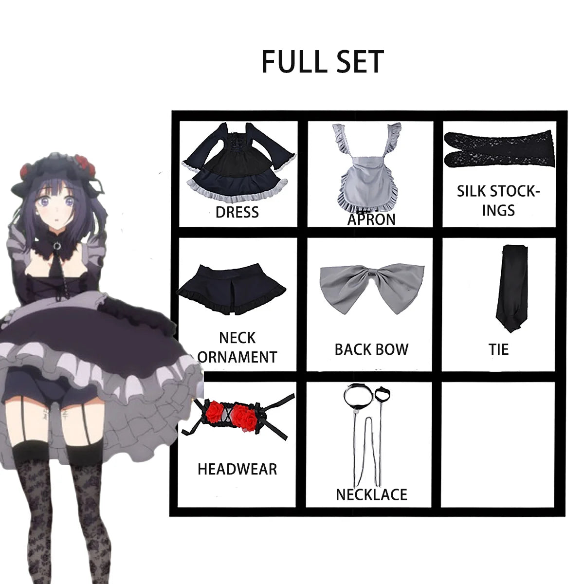 Marin Kitagawa Maid Cosplay Costume Dress Set