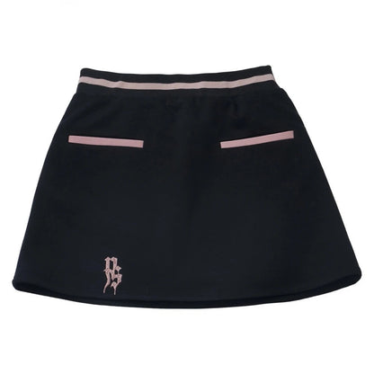 Sweet Cool Embroidery Pink Black Hoodies Baseball Slim Zipper Women Sweatshirt Jacket Loose Casual Trousers Sweet Mini Skirt Set SS69 44.69 short skirt / S