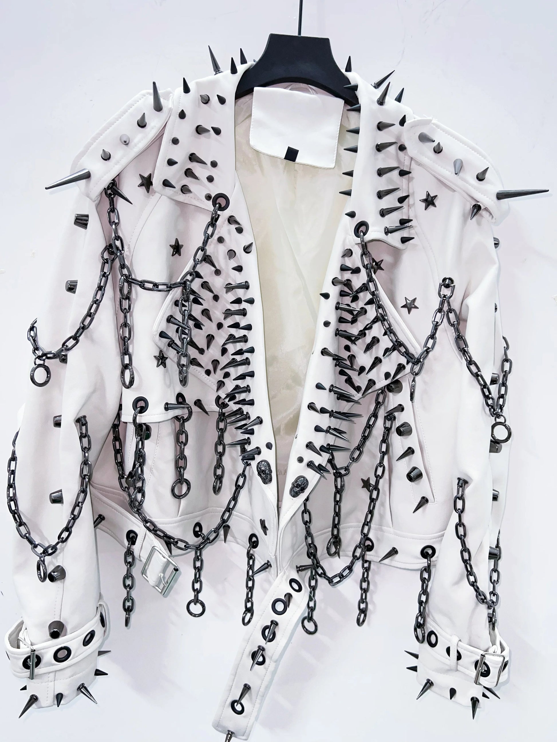 vintage Leather  y2k  Jacket Skull Jacket Punk Jacket  gothic Leather gothic clothes y2k fashion y2k clothes  harajuku Jacket SS69